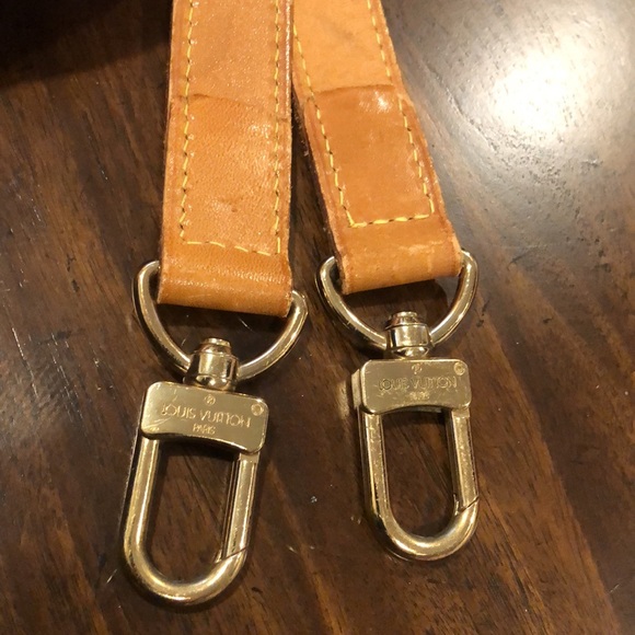LOUIS VUITTON Replacement Vachetta Leather Shoulder Strap with LV Clasps and Pad - Picture 11 of 14